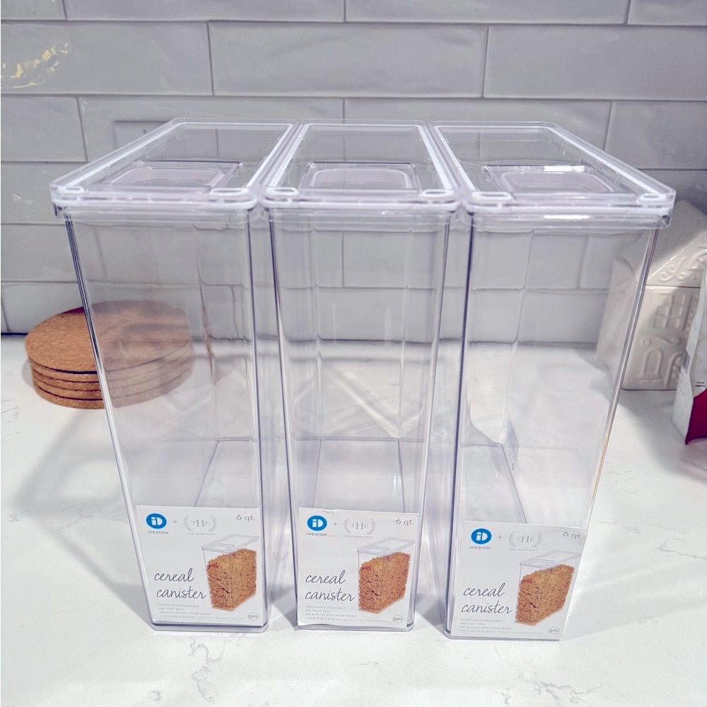 The Home Edit by iDesign Clear Cereal Canister Food Storage Set